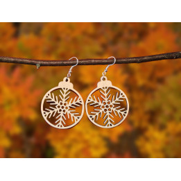 Boucles d’oreilles flocon en bois – esprit hivernal et naturel