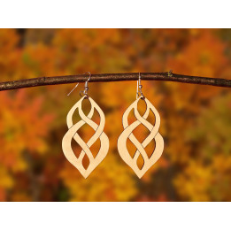 Boucles d’oreilles en bois torsadées