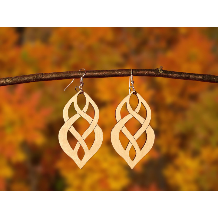 Boucles d’oreilles en bois torsadées