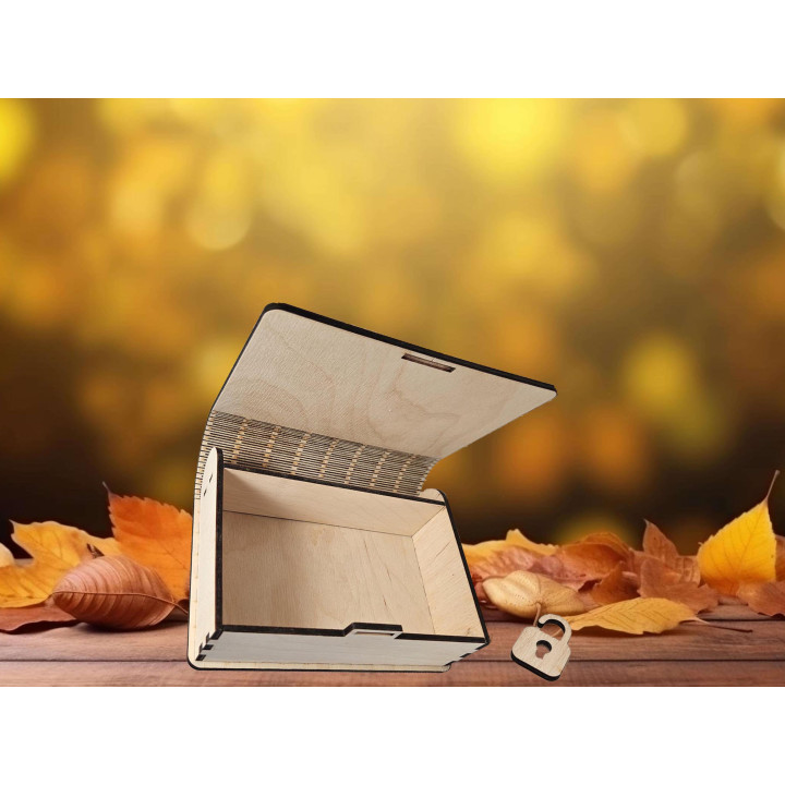 Petite boîte en bois naturel avec couvercle articulé