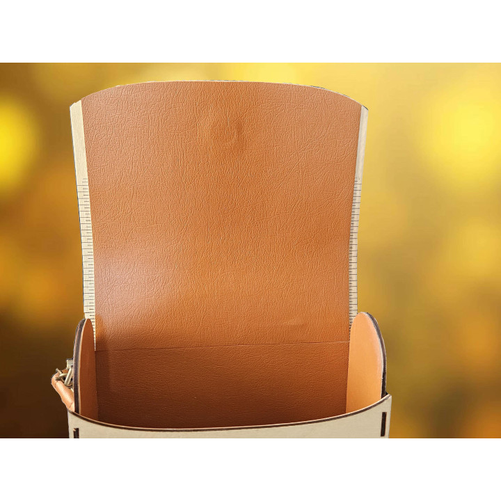 Sac à main en bois et simili cuir – Design artisanal, bandoulière réglable