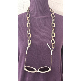 Chaîne à lunettes en bois , cordon design à maillons légers, accessoire pratique