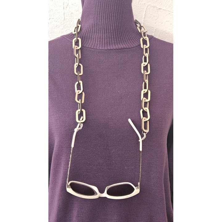 Chaîne à lunettes en bois , cordon design à maillons légers, accessoire pratique