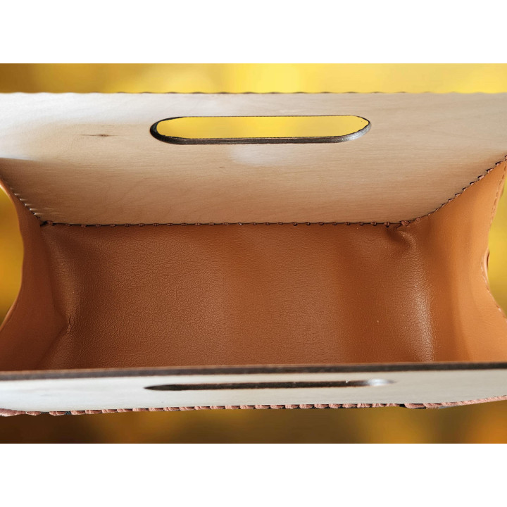 Sac à main en bois et simili cuir – Élégance naturelle et style épuré