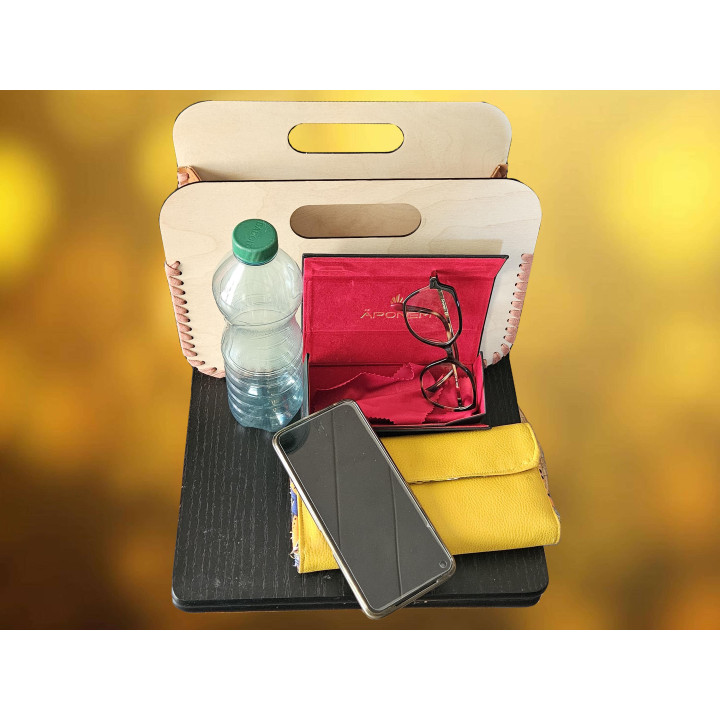 Sac à main en bois et simili cuir – Élégance naturelle et style épuré