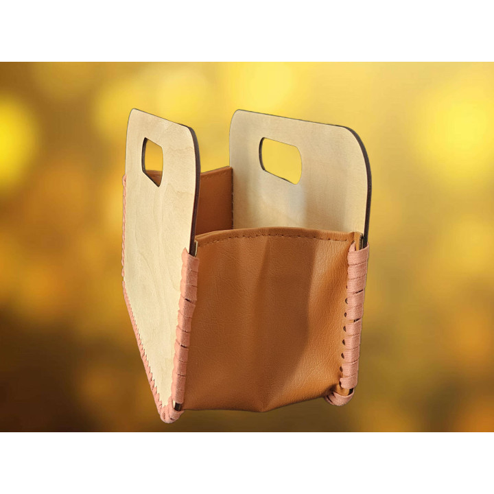 Sac à main en bois et simili cuir – Élégance naturelle et style épuré