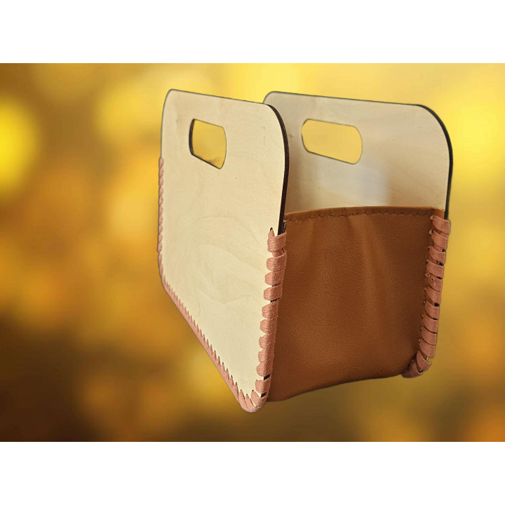 Sac à main en bois et simili cuir – Élégance naturelle et style épuré