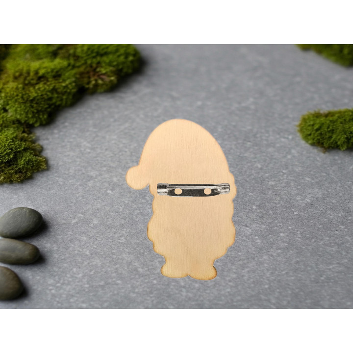 Gnome en Bois Découpé Laser avec aimant de fixation ou épingle