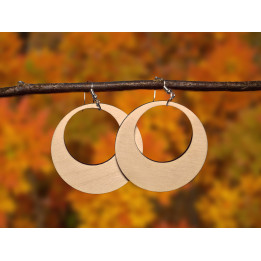 Boucles d'oreilles créoles rondes ajourées bois