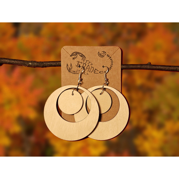 Boucles d'oreilles créoles bois double cercle