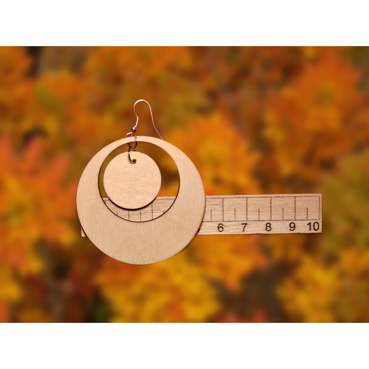 Boucles d'oreilles créoles bois double cercle