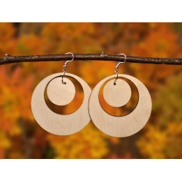 Boucles d'oreilles créoles bois double cercle