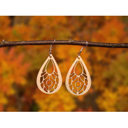 Boucles d'oreilles goutte bois